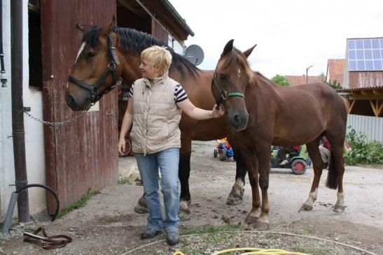 Rebekka mit Ihren stolzen Pferden